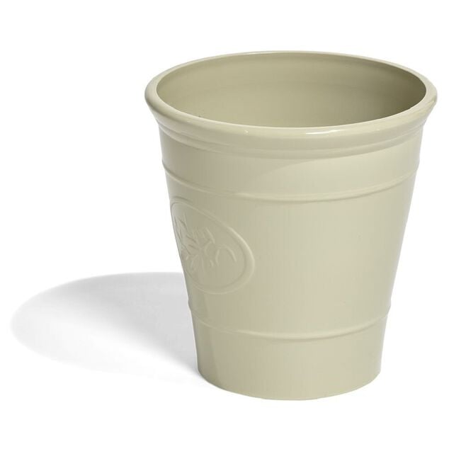 Cache pot motif proven&ccedil;al plastique beige &Oslash;30xH30cm