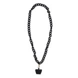 Bijou chaîne de téléphone maille en plastique noir L120cm