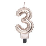 Bougie anniversaire chiffre 3 rose gold