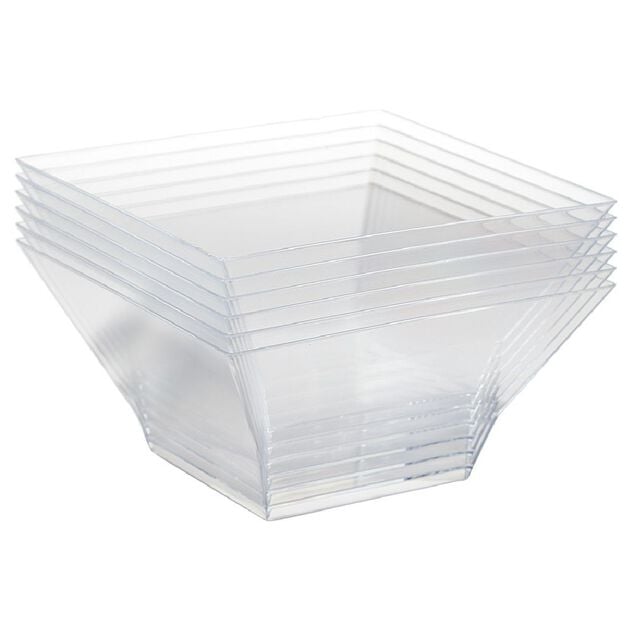 Bol plastique carr&eacute; transparent 12,4x12,4xH6,4 cm x12