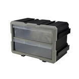 Boîte de rangement bricolage modulable plastique gris 2 casiers 28x17xH16cm