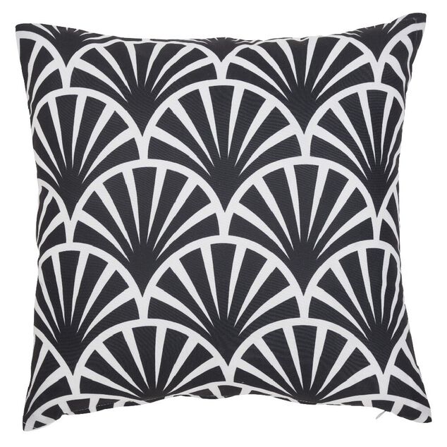 Housse de coussin motif imprim&eacute; plume de paon