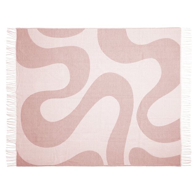 Plaid motif vague pop avec franges 130x160cm (3 mod&egrave;les)