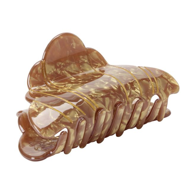 Pince &agrave; cheveux plastique forme croissant ou bretzel L9cm (2 mod&egrave;les)