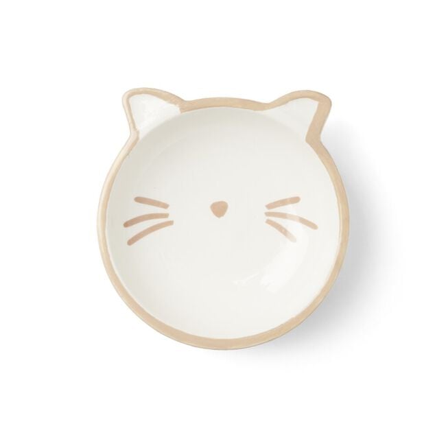 Gamelle pour chat c&eacute;ramique blanc oreilles de chat &Oslash;13cm