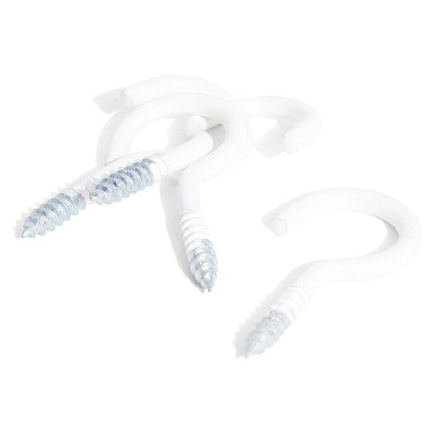 8 crochets ouverts en acier plastifi&eacute; blanc - 4x30 mm