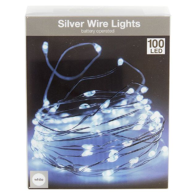 Guirlande &eacute;lectrique fil cuivre 100microLED 5m d'&eacute;clairage blanc froid