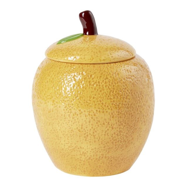 Bonbonni&egrave;re c&eacute;ramique forme fruit &Oslash;15xH20cm (2 mod&egrave;les poire ou orange)