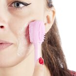 Brosse et spatule pour visage 2en1 rose