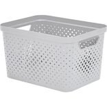 Panier de rangement plastique blanc 35x26,5xH21cm