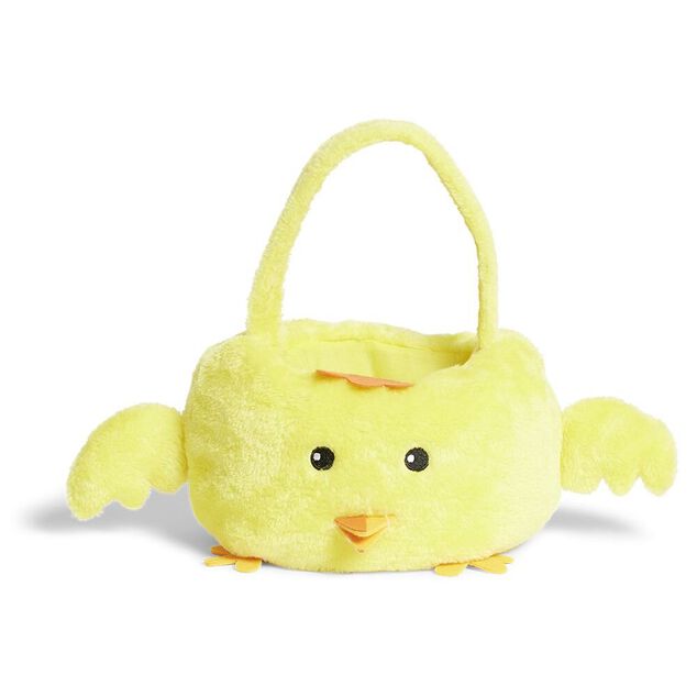 Panier de P&acirc;ques peluche poussin jaune