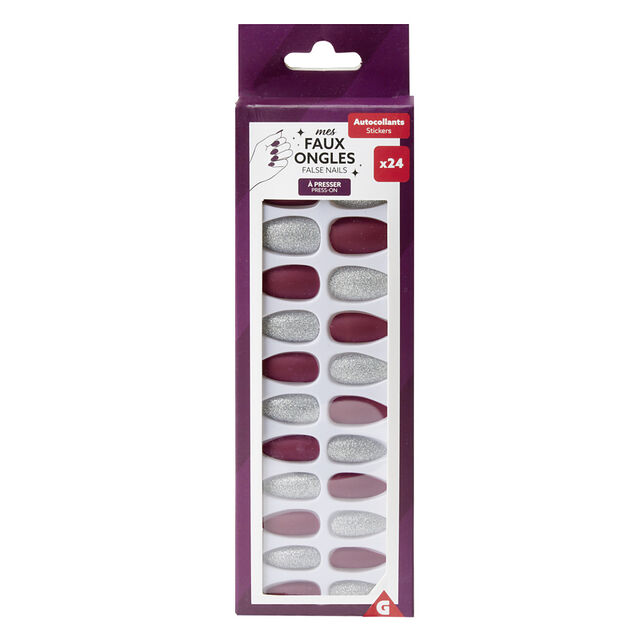 Faux ongles x24 adhésifs