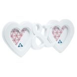Cadre photo coeur blanc pour 2 photos