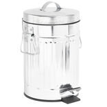 Poubelle en zinc gris avec pédale style rétro industriel Ø17xH28cm