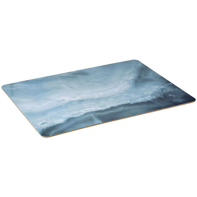 Set de table restangulaire plastique effet marbre Onyx bleu