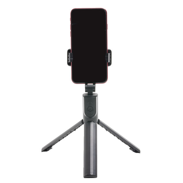 Perche selfie avec tr&eacute;pied plastique et inox H68cm