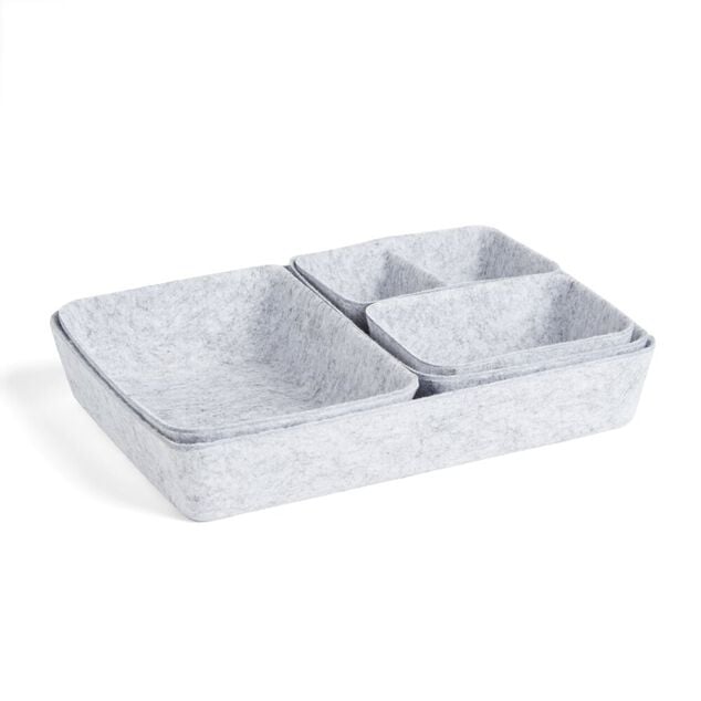 Pani&egrave;re de rangement en feutrine lot de 5 tailles
