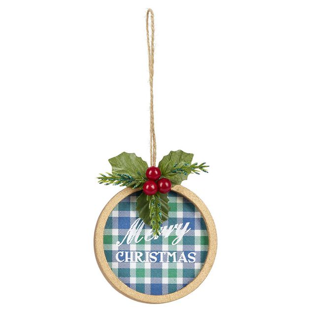 D&eacute;coration de No&euml;l plate en bois