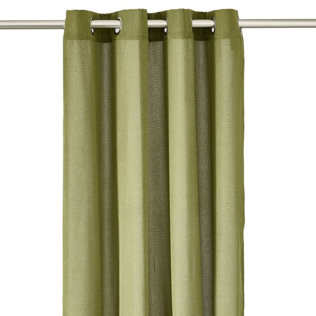 Rideau &agrave; oeillets effet toile de jute Indie polyester uni 140x240cm (2 mod&egrave;les)