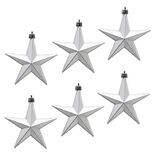 Décoration de Noël étoile à suspendre argentée x6