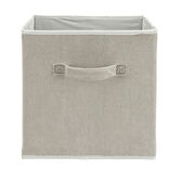 Pani&egrave;re de rangement pliable tissu c&ocirc;tel&eacute; gris 27x27xH27cm