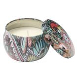 Bougie parfum&eacute;e dans pot m&eacute;tal motif indien color&eacute; 10H (3 mod&egrave;les)