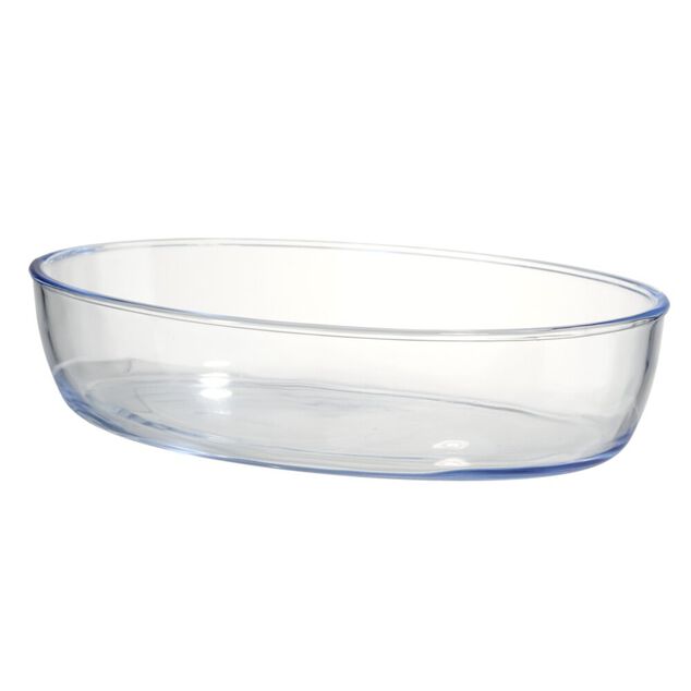 Plat &agrave; four ovale 1,5L en verre 26x18xH6cm