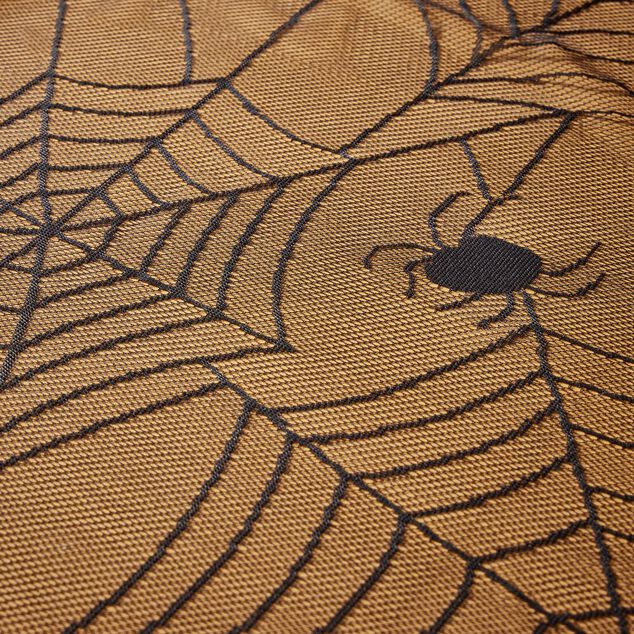 Nappe Halloween toile d'araign&eacute;e noir 132x178cm