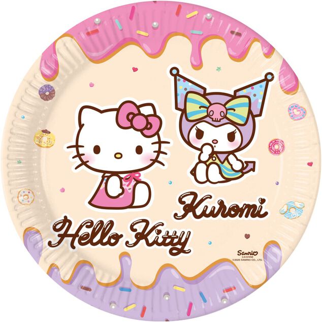 Assiette carton x8 Hello Kitty &Oslash;23cm