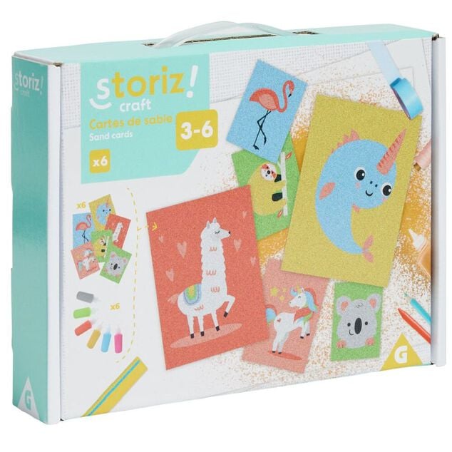 Activité carte à sable coloré x6