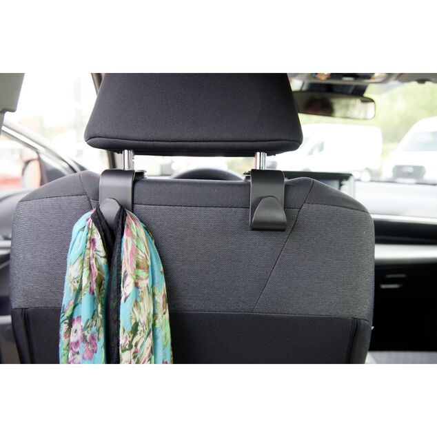 Crochet rangement appuie-tête noir H10cm (2 pièces)