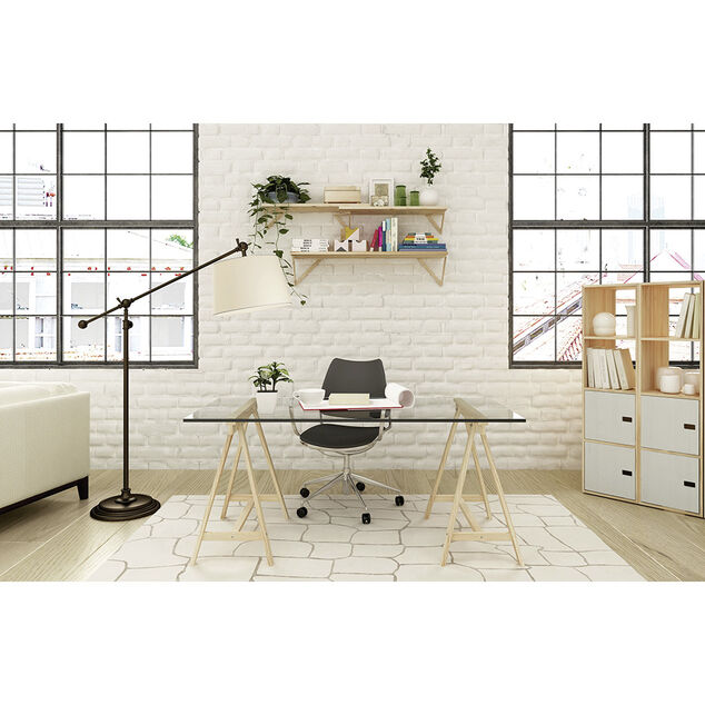 Tr&eacute;teau pin massif beige - 70x41xH72cm