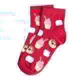 Chaussettes femme rouges motifs desserts T36/40