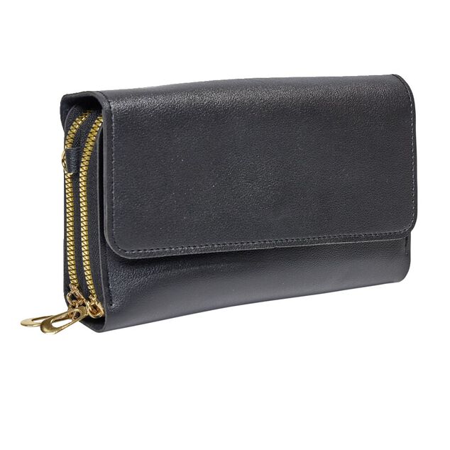 Sac pochette simili noir à bandoulière 19x4,5xH11,5cm