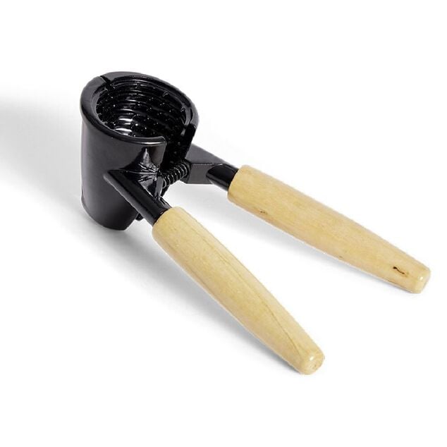 Casse-noix et d&eacute;capsuleur 2-en-1 en aluminium avec manche en bois