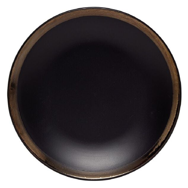 Assiette &agrave; dessert fa&iuml;ence bord liser&eacute; dor&eacute; &Oslash;20cm (2 mod&egrave;les)