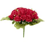 Piquet de rose rouge bouquet fleur artificielle &Oslash;38xH41cm