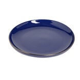 Assiette plate bleue bordure dorée Ø27cm
