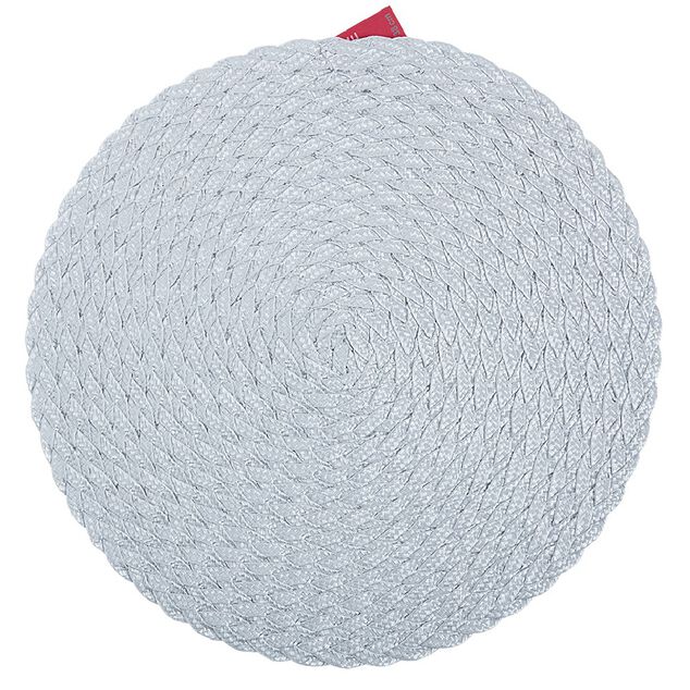 Set de table rond tress&eacute; gris