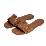 Sandales femme carrées simili marron 37/38