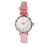 Montre femme cadran rond acier doré Ø2,6xH20,5cm (2 modèles noir ou rose)