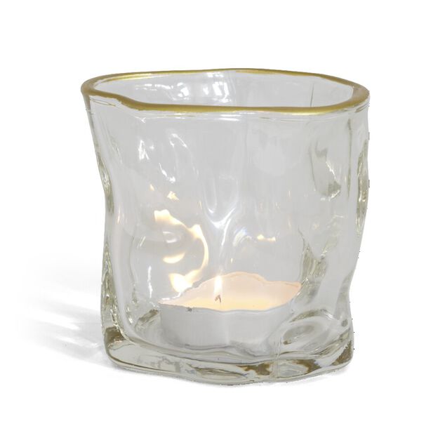 Vase verre froissé transparent Ø7,5xH7,7cm