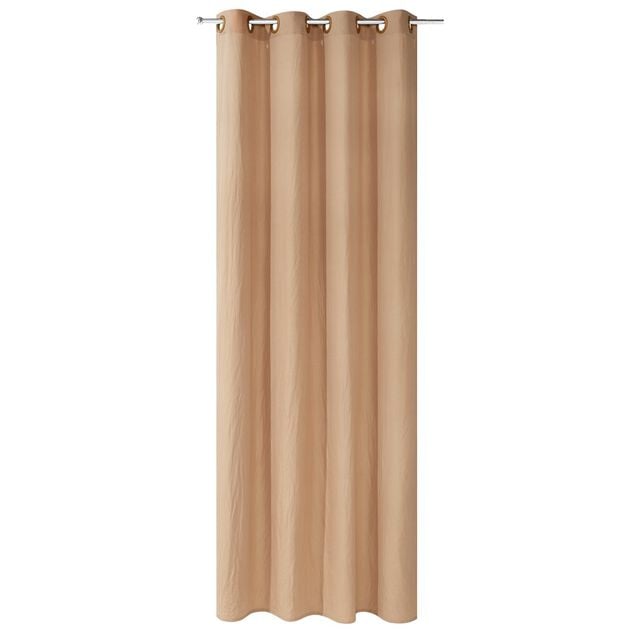 Rideau uni touch&eacute; peau de p&ecirc;che avec anneaux 140x240cm (3 mod&egrave;les)
