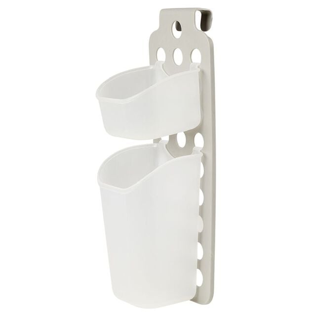 &Eacute;tag&egrave;re de douche ajustable &agrave; suspendre blanc transparent