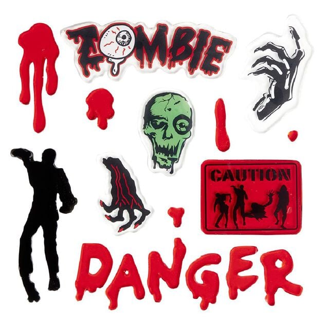 Sticker gel phosphorescent autocollant Halloween x9