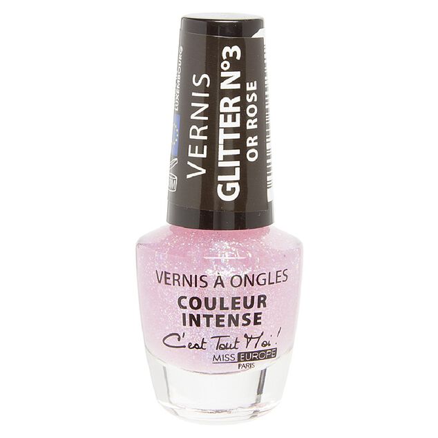 Vernis &agrave; ongles glitter rose dor&eacute; n&deg;03