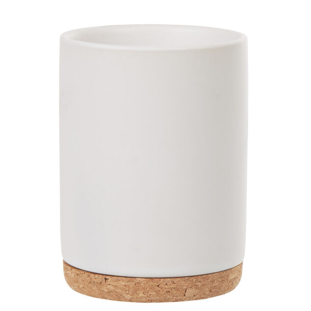 Gobelet c&eacute;ramique blanc avec fond li&egrave;ge
