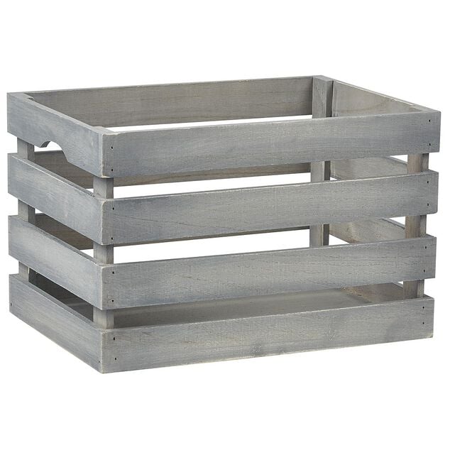 Caisse de rangement en bois gris