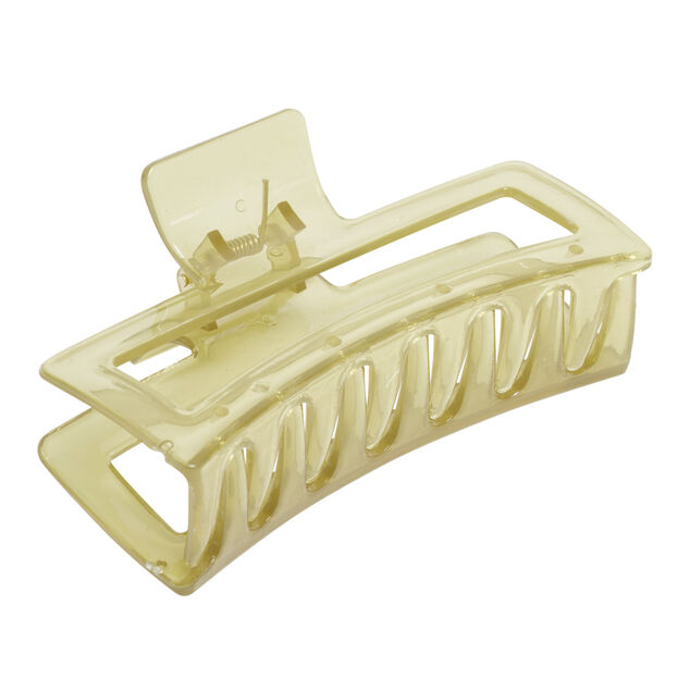 Pince à cheveux plastique coloré transparent 12x5,5xH4,5cm (3 modèles)