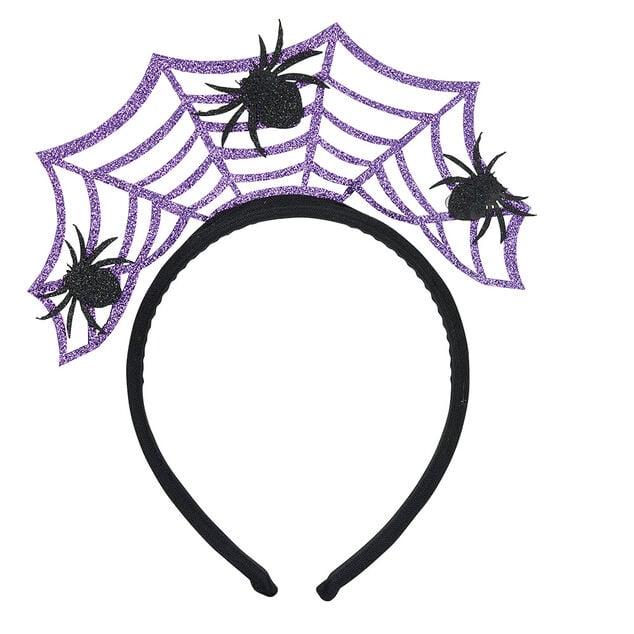 Serre t&ecirc;te enfant Halloween toile avec araign&eacute;es